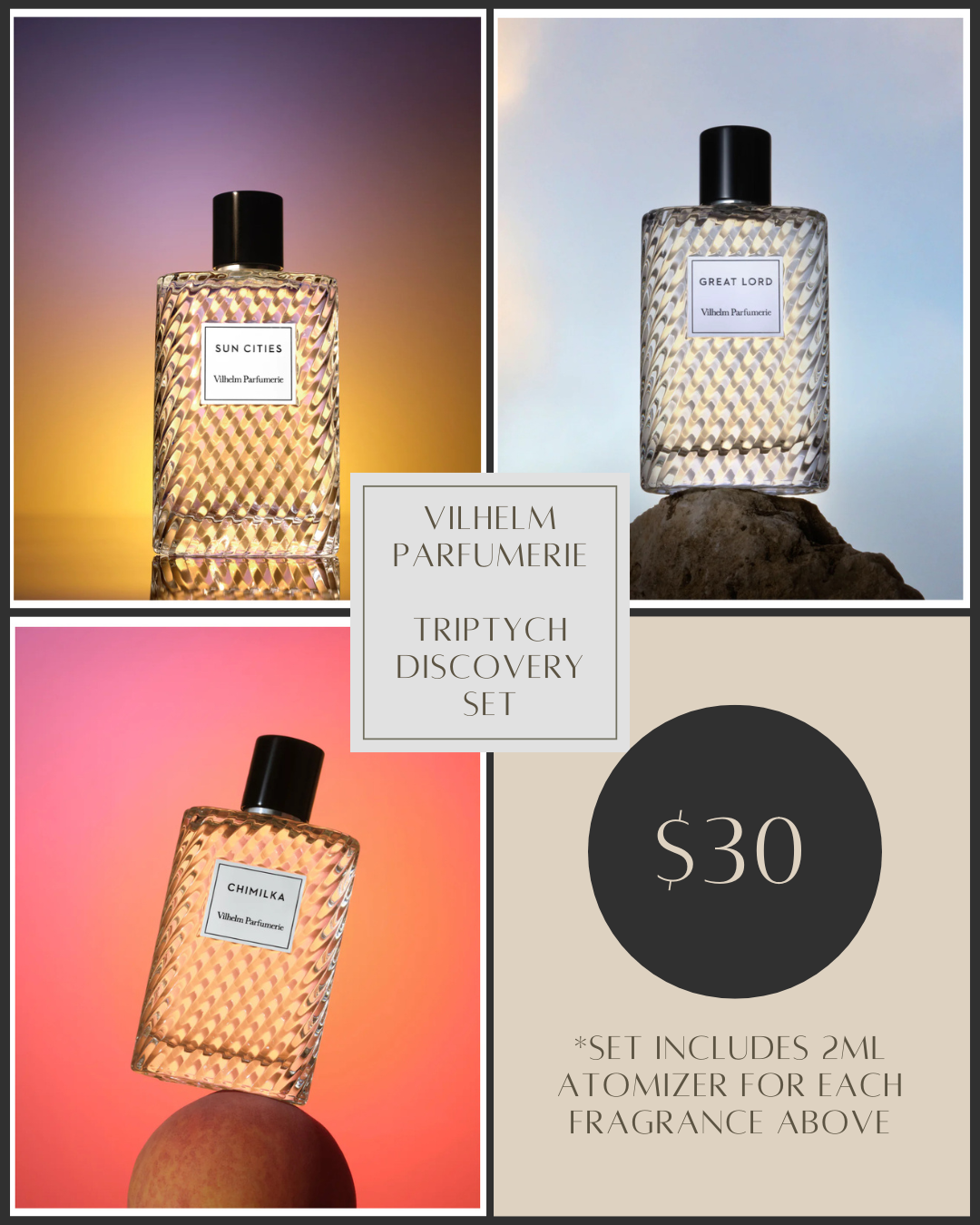 Vilhelm Parfumerie Triptych Discovery Set – 3 x 2 mL