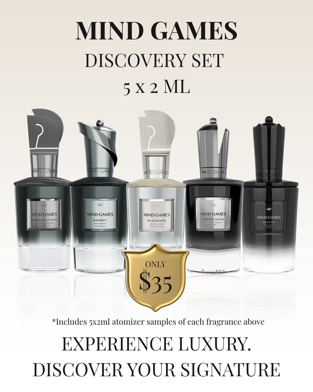 Mind Games Discovery Set – 5 x 2 mL (Bold & Dynamic)